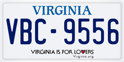 VA license plate VBC9556