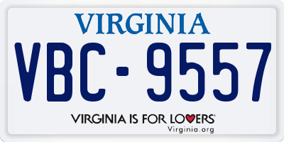 VA license plate VBC9557