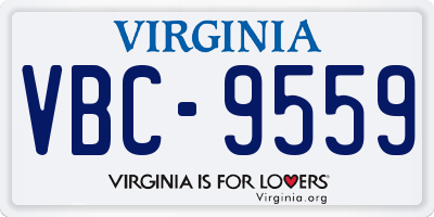 VA license plate VBC9559
