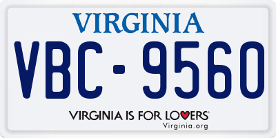 VA license plate VBC9560