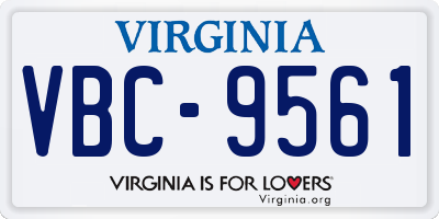 VA license plate VBC9561