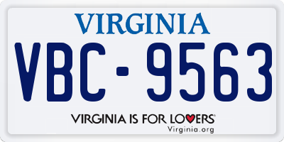 VA license plate VBC9563
