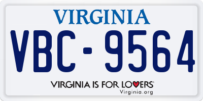VA license plate VBC9564