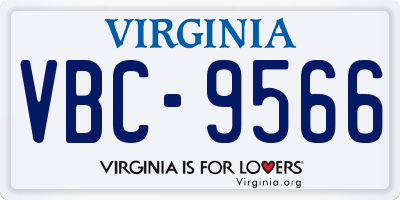 VA license plate VBC9566