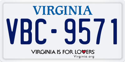 VA license plate VBC9571