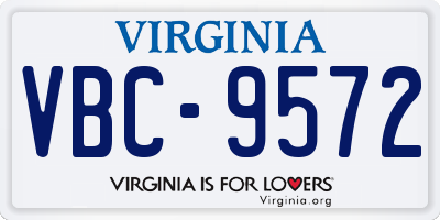 VA license plate VBC9572
