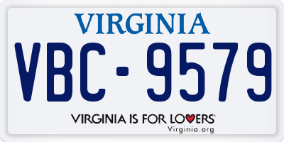 VA license plate VBC9579
