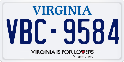 VA license plate VBC9584
