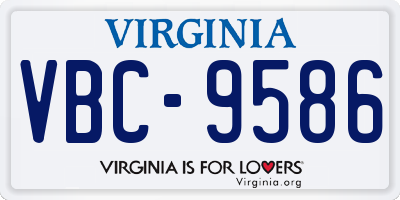 VA license plate VBC9586