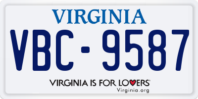 VA license plate VBC9587