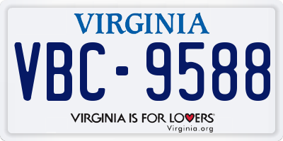 VA license plate VBC9588
