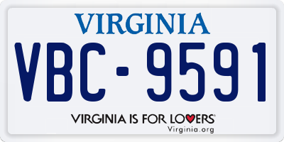 VA license plate VBC9591