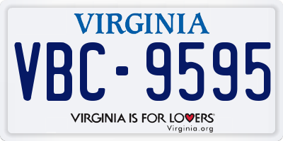 VA license plate VBC9595
