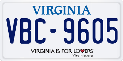 VA license plate VBC9605