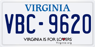 VA license plate VBC9620