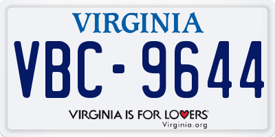 VA license plate VBC9644
