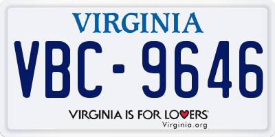 VA license plate VBC9646