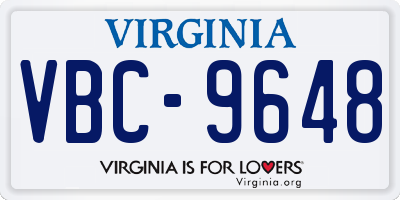 VA license plate VBC9648
