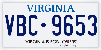 VA license plate VBC9653