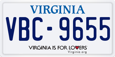 VA license plate VBC9655