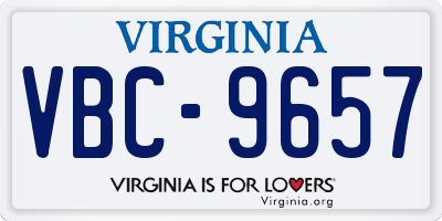VA license plate VBC9657