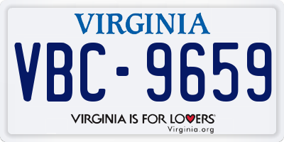VA license plate VBC9659