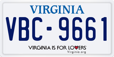 VA license plate VBC9661