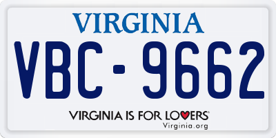 VA license plate VBC9662