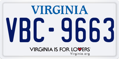 VA license plate VBC9663