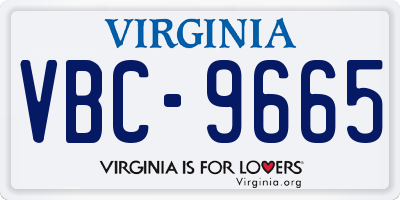 VA license plate VBC9665