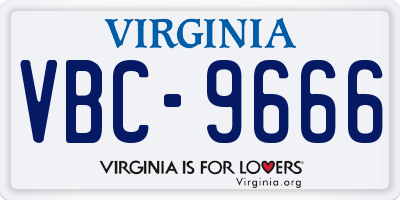 VA license plate VBC9666