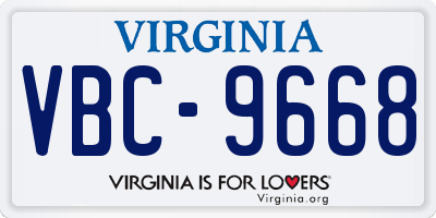VA license plate VBC9668