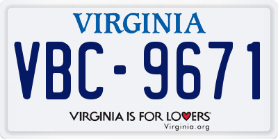 VA license plate VBC9671