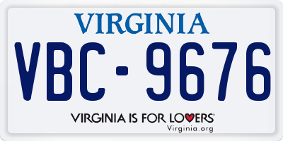 VA license plate VBC9676