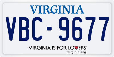 VA license plate VBC9677