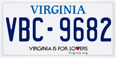 VA license plate VBC9682