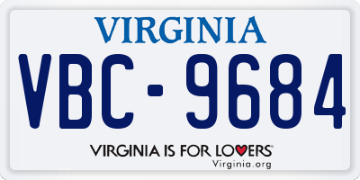 VA license plate VBC9684