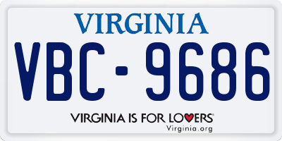 VA license plate VBC9686