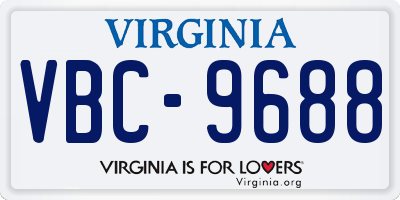 VA license plate VBC9688