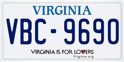 VA license plate VBC9690