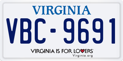 VA license plate VBC9691