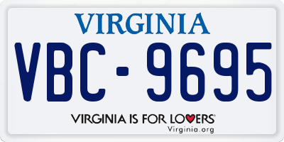 VA license plate VBC9695