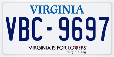 VA license plate VBC9697