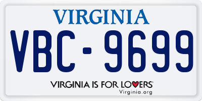 VA license plate VBC9699