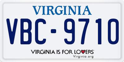 VA license plate VBC9710