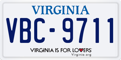 VA license plate VBC9711