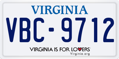 VA license plate VBC9712