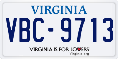 VA license plate VBC9713