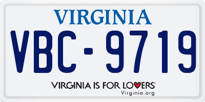 VA license plate VBC9719