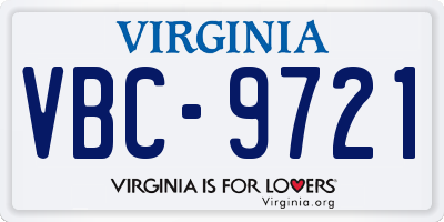 VA license plate VBC9721